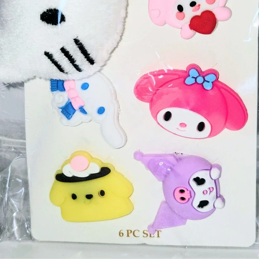 SHOE CHARMS 6 Pieces Hello Kitty and Friends Colorful 3D Kawaii Characters NEW